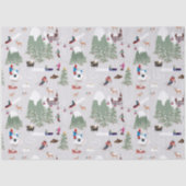 冬の雪スキー山斜面の風景 薄葉紙 (正面)