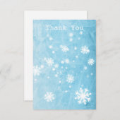 冬の雪ゼネラルサンキューフラットカード (正面/裏面)