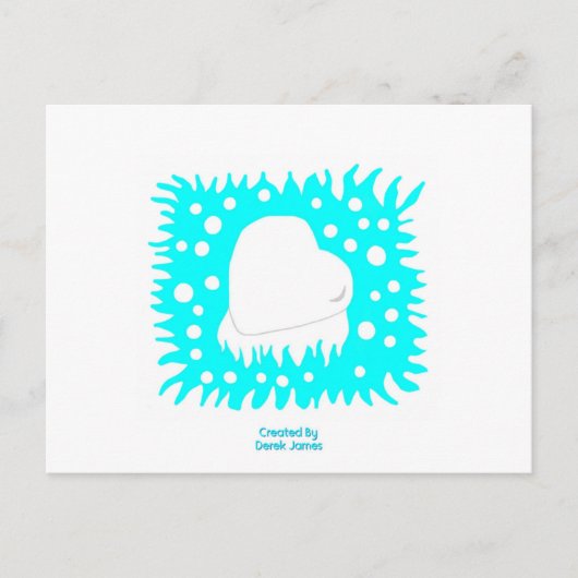 冬の雪ハートはがき ポストカード (正面)