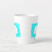冬の雪ハート小ラテマグ カフェラテマグ (正面)