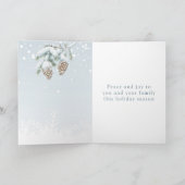 冬の雪バニークリスマス折り畳みグリーティングカード カード (内部)