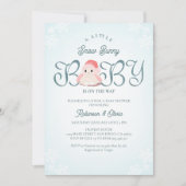 冬の雪バニーベビーシャワー 招待状 (正面)