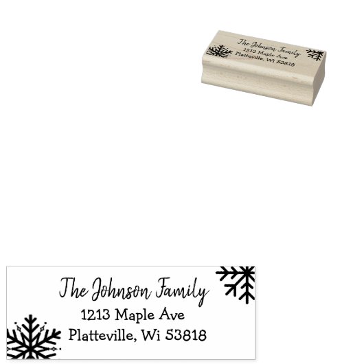 冬の雪パーソナライズされた片に対処 ラバースタンプ (押印)