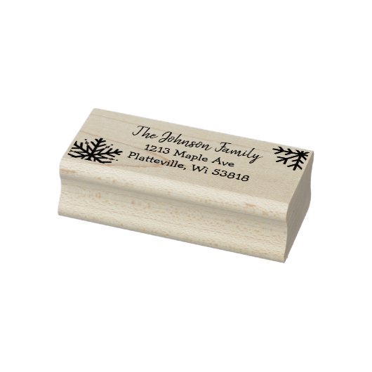 冬の雪パーソナライズされた片に対処 ラバースタンプ (スタンプ)