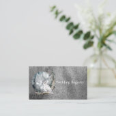 冬の雪フクロウ月絵を描枝結婚のレジストリ 名刺 (スタンド正面)