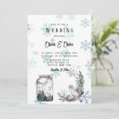 冬の雪フクロムーンディアウォーター結婚カラー 招待状 (スタンド正面)