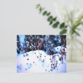 冬の雪フラワーヘッズツリー自然 ポストカード (スタンド正面)