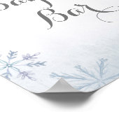 冬の雪フレーク水カラーベーゲルバーサイン ポスター (角)