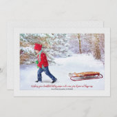 冬の雪フレーム写真ホリデーカード シーズンカード (正面/裏面)