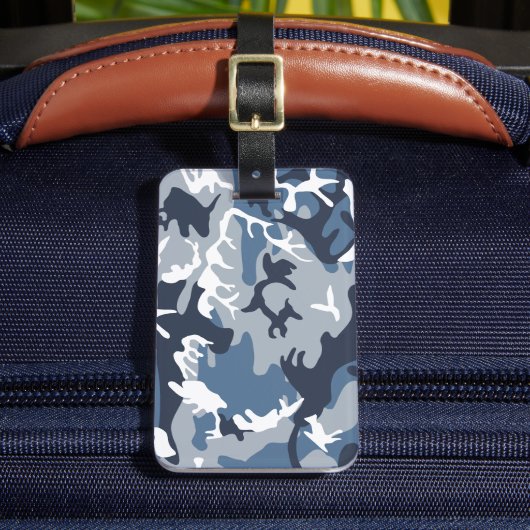 冬の雪ブルーカモフラージュ ミリタリー 軍用 ラゲッジタグ (正面インサイチュ2)