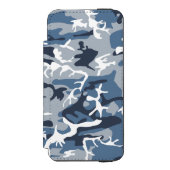 冬の雪ブルーカモフラージュ ミリタリー 軍用 INCIPIO iPhoneウォレットケース (フォリオ 正面)