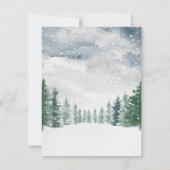 冬の雪ベビーベビーシャワー外は寒い サンキューカード (裏面)