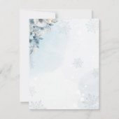 冬の雪ベビーベビーシャワー外は寒い サンキューカード (裏面)