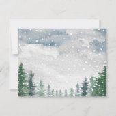 冬の雪ベビーベビーシャワー外は寒い サンキューカード (裏面)