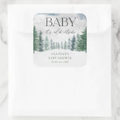 冬の雪ベビーベビーシャワー外は寒い スクエアシール (バッグ)