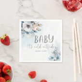 冬の雪ベビーベビーシャワー外は寒い スタンダードカクテルナプキン (インサイチュ)