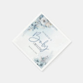 冬の雪ベビーベビーシャワー外は寒い スタンダードカクテルナプキン (角)