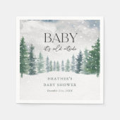 冬の雪ベビーベビーシャワー外は寒い スタンダードカクテルナプキン (正面)