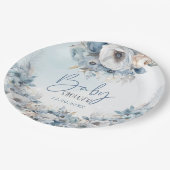 冬の雪ベビーベビーシャワー外は寒い ペーパープレート (アングル)