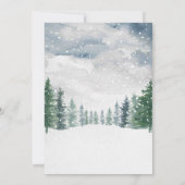 冬の雪ベビーベビーシャワー外は寒い 招待状 (裏面)