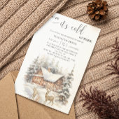 冬の雪ベビーベビーシャワー外は寒い 招待状