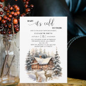 冬の雪ベビーベビーシャワー外は寒い 招待状