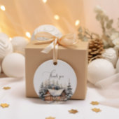 冬の雪ベビー外は寒いありがとう フェイバータグ