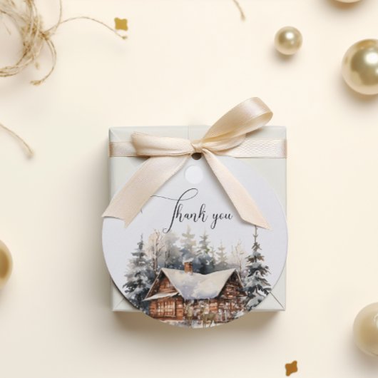 冬の雪ベビー外は寒いありがとう フェイバータグ