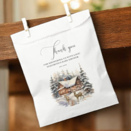 冬の雪ベビー外は寒いありがとう フェイバーバッグ