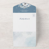 冬の雪ベビー外は寒いベビーシャワーInv オールインワン招待状 (外側)