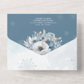 冬の雪ベビー外は寒いベビーシャワーInv オールインワン招待状 (裏面)