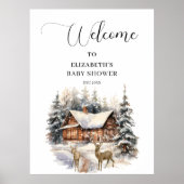 冬の雪ベビー外は寒い ポスター (正面)