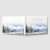 冬の雪マウンテンスキー結婚ランドスケープ ゲストブック (全面)