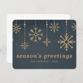 冬の雪モダンの降るクリスマス シーズンカード