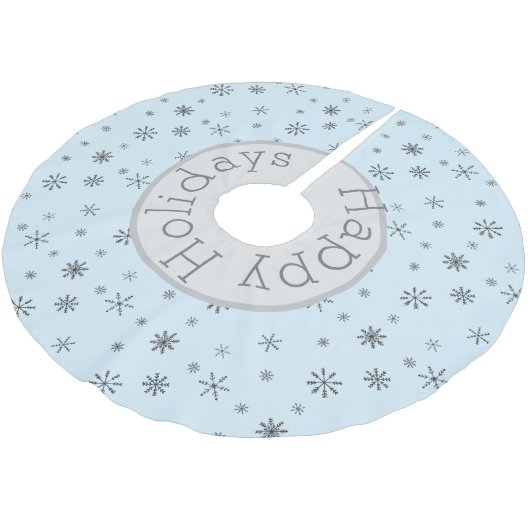 冬の雪モダン片のカスタマイズ ブラッシュドポリエステルツリースカート (アングル)