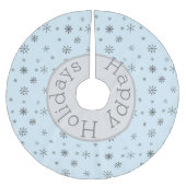 冬の雪モダン片のカスタマイズ ブラッシュドポリエステルツリースカート (正面)