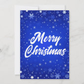 冬の雪モダン片の青い白いクリスマスパーティー 招待状 (裏面)