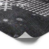 冬の雪モダン片の黒板のシーティングチャート ポスター (角)