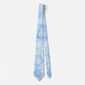 冬の雪ライトブルー男性のギフトネックタイ ネクタイ (正面)