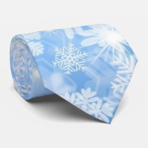冬の雪ライトブルー男性のギフトネックタイ ネクタイ