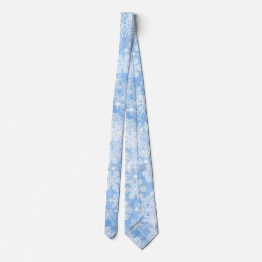 冬の雪ライトブルー男性のギフトネックタイ ネクタイ (裏面)