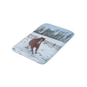 冬の雪ランニングの気鋭いクォーターホース バスマット (アングル)