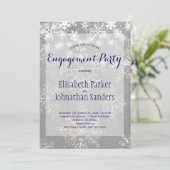 冬の雪ワンダーランド婚約パーティ 招待状 (スタンド正面)