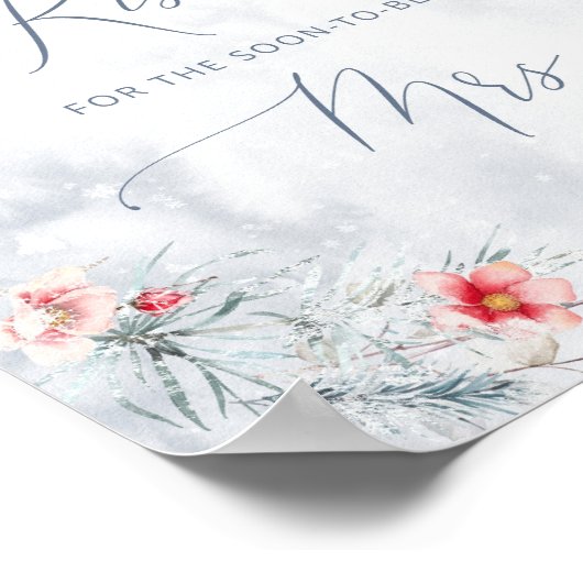 冬の雪何人のキスブライダルシャワーゲーム ポスター (角)