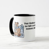 冬の雪国のミニマルなクマ | おもしろい マグカップ (正面左)