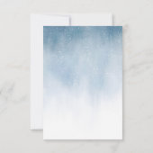 冬の雪山の森結婚の サンキューカード (裏面)