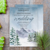 冬の雪山の森結婚の 招待状
