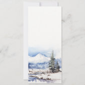 冬の雪山スキー風景結婚のメニュー 招待状 (裏面)