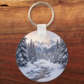 冬の雪山 キーホルダー (裏面)