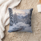 冬の雪山 クッション (ブランケット)